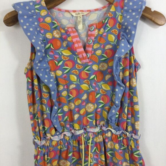 Matilda Jane Girls Tutti Fruity Colorful Fruit Print Ruffled Romper Multi 14 - Picture 2 of 11